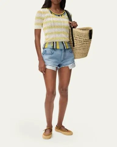 LOEWE x Paula's Ibiza Cotton Anagram Frayed Cut-Off Shorts | Thumbnail 2 LOEWE x Paula's Ibiza Cotton Anagram Frayed Cut-Off Shorts | Thumbnail 2