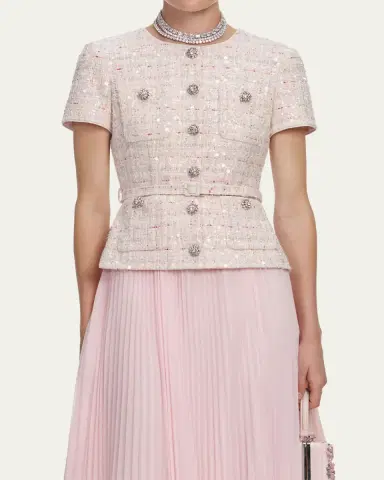 Self-Portrait Sequined Bouclé Midi Dress | Thumbnail 5 Self-Portrait Sequined Bouclé Midi Dress | Thumbnail 5