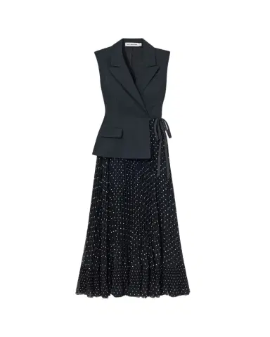 Self-Portrait Tailored Polka Dot Midi Dress | Thumbnail 1 Self-Portrait Tailored Polka Dot Midi Dress | Thumbnail 1
