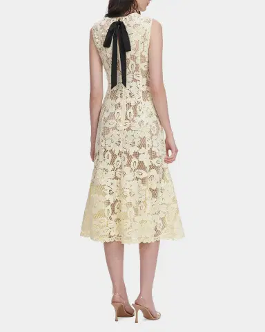 Self-Portrait Crochet Lace Midi Dress | Thumbnail 3 Self-Portrait Crochet Lace Midi Dress | Thumbnail 3