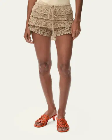 LOEWE x Paula's Ibiza Tiered Ruffle Crochet Pull-On Shorts | Thumbnail 4 LOEWE x Paula's Ibiza Tiered Ruffle Crochet Pull-On Shorts | Thumbnail 4