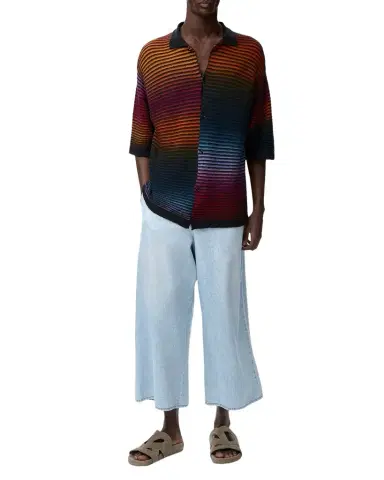 Loewe x Paula's Ibiza Men's Denim Cropped Wide-Leg Drawstring Pants | Thumbnail 1 Loewe x Paula's Ibiza Men's Denim Cropped Wide-Leg Drawstring Pants | Thumbnail 1