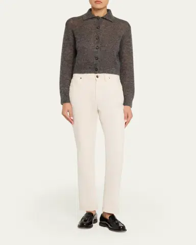 Brunello Cucinelli Metallic Cashmere Collared Cardigan | Thumbnail 2 Brunello Cucinelli Metallic Cashmere Collared Cardigan | Thumbnail 2