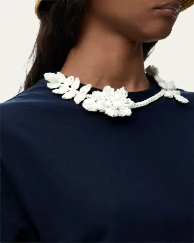Loewe x Paula's Ibiza Floral Crochet-Collar Short-Sleeve T-Shirt | Thumbnail 5 Loewe x Paula's Ibiza Floral Crochet-Collar Short-Sleeve T-Shirt | Thumbnail 5