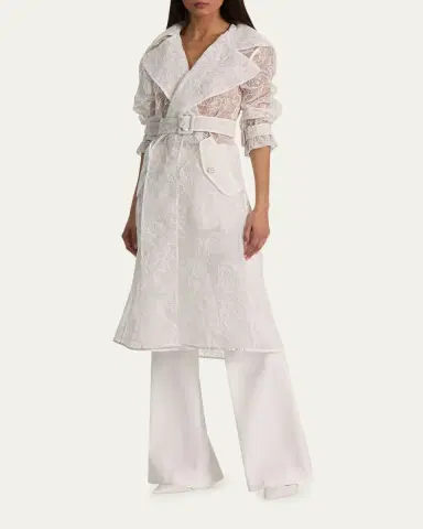 Alice + Olivia Nevada Embroidered Sheer Trench Coat | Thumbnail 2 Alice + Olivia Nevada Embroidered Sheer Trench Coat | Thumbnail 2