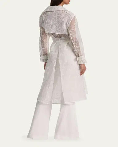 Alice + Olivia Nevada Embroidered Sheer Trench Coat | Thumbnail 3 Alice + Olivia Nevada Embroidered Sheer Trench Coat | Thumbnail 3