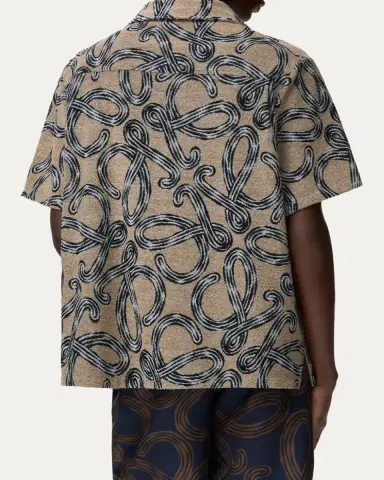 LOEWE x Paula's Ibiza Men's Towel Terry Jacquard L-Script Short-Sleeve Shirt | Thumbnail 3 LOEWE x Paula's Ibiza Men's Towel Terry Jacquard L-Script Short-Sleeve Shirt | Thumbnail 3