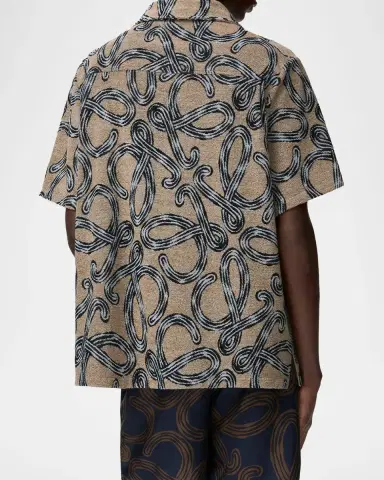 LOEWE x Paula's Ibiza Men's Towel Terry Jacquard L-Script Short-Sleeve Shirt | Thumbnail 7 LOEWE x Paula's Ibiza Men's Towel Terry Jacquard L-Script Short-Sleeve Shirt | Thumbnail 7
