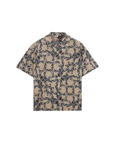 LOEWE x Paula's Ibiza Men's Towel Terry Jacquard L-Script Short-Sleeve Shirt | Thumbnail 1 LOEWE x Paula's Ibiza Men's Towel Terry Jacquard L-Script Short-Sleeve Shirt | Thumbnail 1