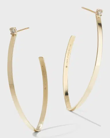 LANA Solo Small Flat Blake Hoop Earrings, 41mm | Thumbnail 3 LANA Solo Small Flat Blake Hoop Earrings, 41mm | Thumbnail 3