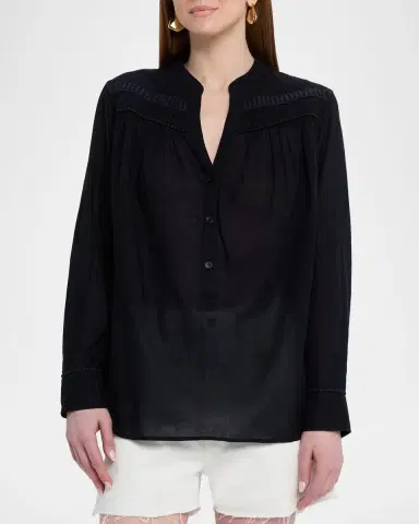 Nili Lotan Clarys Cotton Voile Top | Thumbnail 4 Nili Lotan Clarys Cotton Voile Top | Thumbnail 4