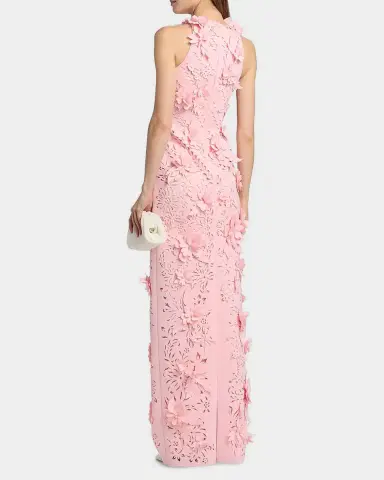 Badgley Mischka 3D Floral Pearly Embellished Gown | Thumbnail 2 Badgley Mischka 3D Floral Pearly Embellished Gown | Thumbnail 2