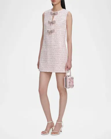 Self-Portrait Sequined Boucle Mini Dress | Thumbnail 3 Self-Portrait Sequined Boucle Mini Dress | Thumbnail 3