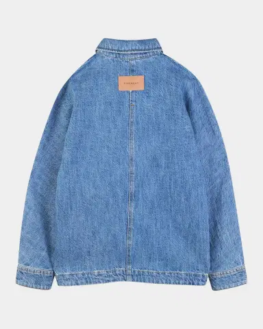 Givenchy Boy 's Logo-Embroidered Cotton Denim Overshirt, Size -14 | Thumbnail 3 Givenchy Boy 's Logo-Embroidered Cotton Denim Overshirt, Size -14 | Thumbnail 3