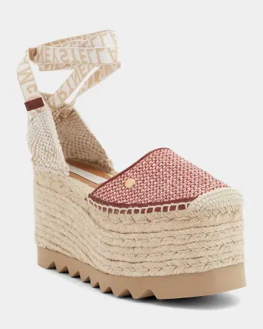 Stella McCartney 80mm Gaia Raffia Ankle-Tie Platform Espadrilles | Thumbnail 2 Stella McCartney 80mm Gaia Raffia Ankle-Tie Platform Espadrilles | Thumbnail 2