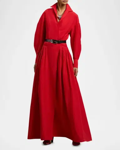 Ralph Lauren Collection Daley Cotton-Blend Poplin Evening Shirtdress | Thumbnail 4 Ralph Lauren Collection Daley Cotton-Blend Poplin Evening Shirtdress | Thumbnail 4