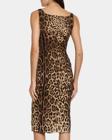 Dolce & Gabbana Leopard-Print Silk Sleeveless Midi Dress | Thumbnail 3 Dolce & Gabbana Leopard-Print Silk Sleeveless Midi Dress | Thumbnail 3