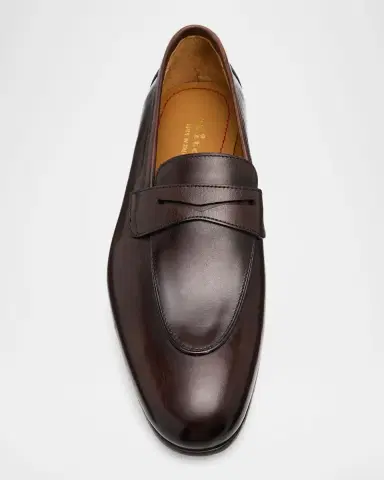 Kiton Men's Calfskin Apron-Toe Penny Loafers | Thumbnail 4 Kiton Men's Calfskin Apron-Toe Penny Loafers | Thumbnail 4