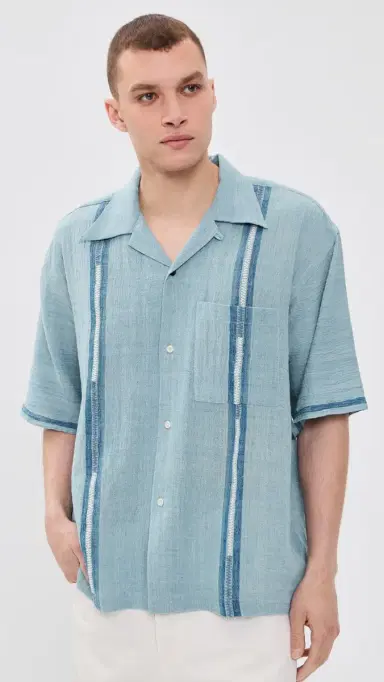 Kardo Rohit Hand Embroidered Shirt Blue | Thumbnail 2 Kardo Rohit Hand Embroidered Shirt Blue | Thumbnail 2