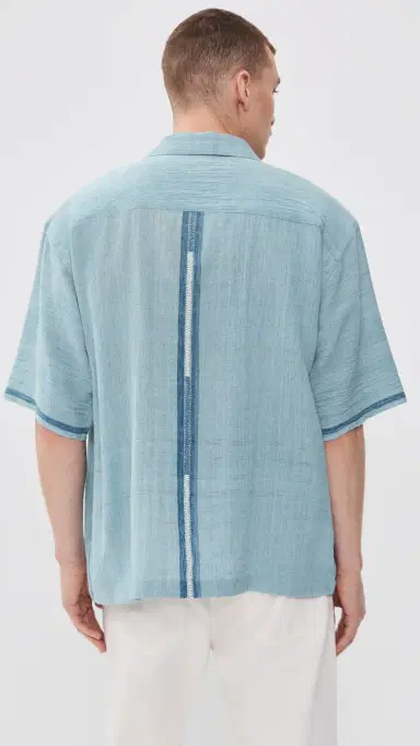 Kardo Rohit Hand Embroidered Shirt Blue | Thumbnail 3 Kardo Rohit Hand Embroidered Shirt Blue | Thumbnail 3