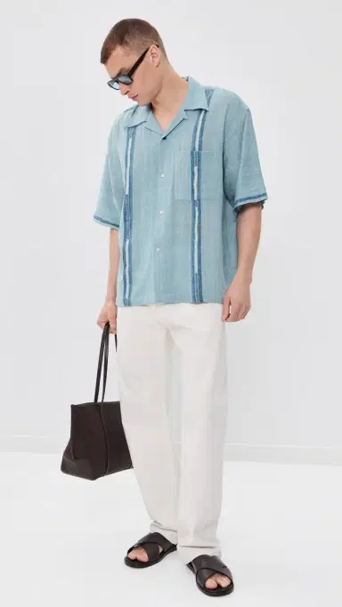 Kardo Rohit Hand Embroidered Shirt Blue | Thumbnail 5 Kardo Rohit Hand Embroidered Shirt Blue | Thumbnail 5