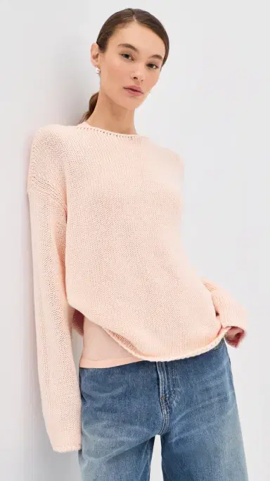 Another Tomorrow Draped Knit Sweater Quartz | Thumbnail 2 Another Tomorrow Draped Knit Sweater Quartz | Thumbnail 2