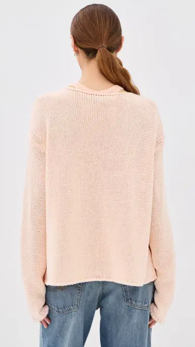 Another Tomorrow Draped Knit Sweater Quartz | Thumbnail 3 Another Tomorrow Draped Knit Sweater Quartz | Thumbnail 3