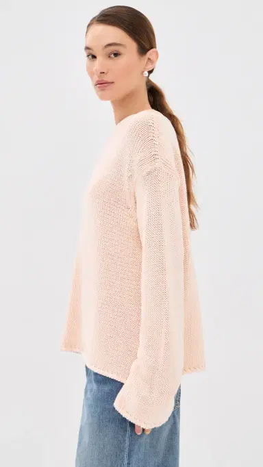Another Tomorrow Draped Knit Sweater Quartz | Thumbnail 4 Another Tomorrow Draped Knit Sweater Quartz | Thumbnail 4