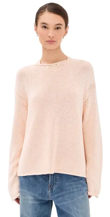 Another Tomorrow Draped Knit Sweater Quartz | Thumbnail 1 Another Tomorrow Draped Knit Sweater Quartz | Thumbnail 1