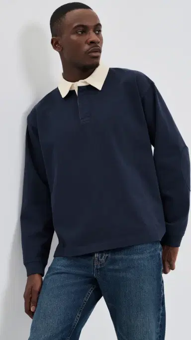 Frame Rugby Polo Shirt Dark Navy | Thumbnail 2 Frame Rugby Polo Shirt Dark Navy | Thumbnail 2