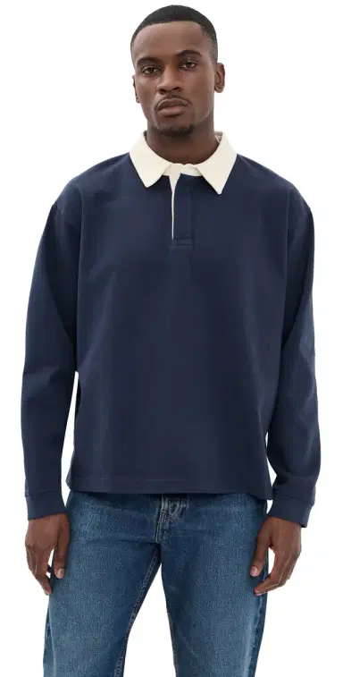 Frame Rugby Polo Shirt Dark Navy | Thumbnail 1 Frame Rugby Polo Shirt Dark Navy | Thumbnail 1