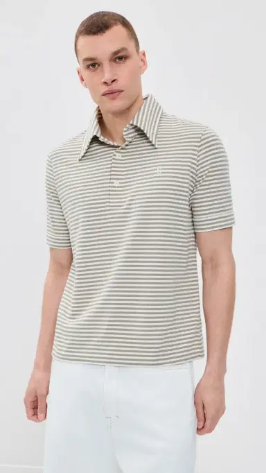 MM6 Maison Margiela triped Polo Beige/Off White | Thumbnail 2 MM6 Maison Margiela triped Polo Beige/Off White | Thumbnail 2