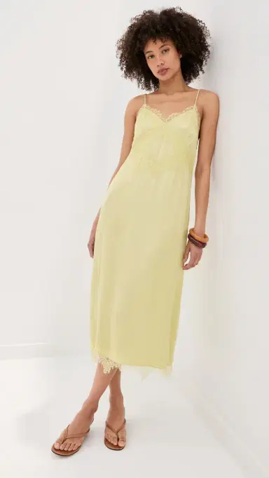 LE BOP Amara atin Dress Honeydew | Thumbnail 3 LE BOP Amara atin Dress Honeydew | Thumbnail 3