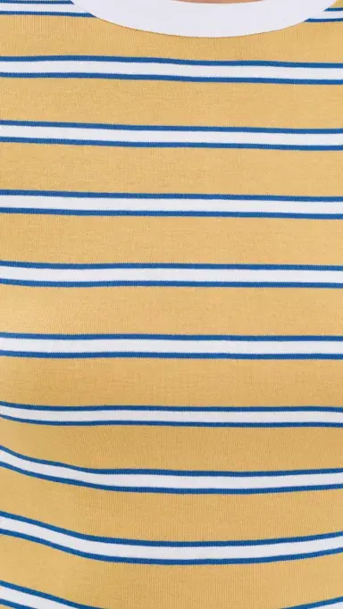 Madewell The '90s Crewneck Tee in Compact Cotton Yellow x Blue tripe | Thumbnail 6 Madewell The '90s Crewneck Tee in Compact Cotton Yellow x Blue tripe | Thumbnail 6