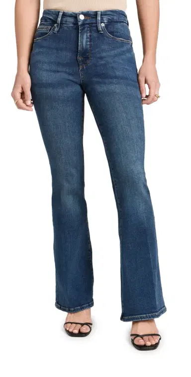 GOOD AMERICAN Good Petite Flare Jeans Blue004 8 | Thumbnail 1 GOOD AMERICAN Good Petite Flare Jeans Blue004 8 | Thumbnail 1