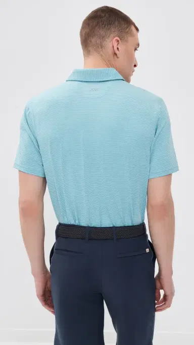 Rhone Drive Time Polo Shirt Azure Blue tripe | Thumbnail 3 Rhone Drive Time Polo Shirt Azure Blue tripe | Thumbnail 3