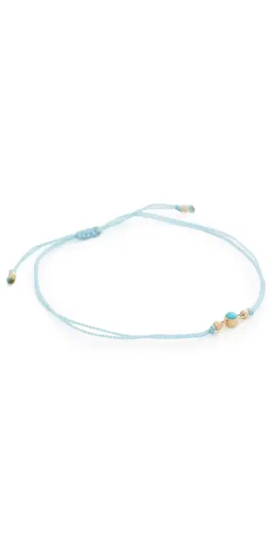 Zoë Chicco 14k Bezel Turquoise Cord Bracelet 14k Yellow Gold One Size | Thumbnail 1 Zoë Chicco 14k Bezel Turquoise Cord Bracelet 14k Yellow Gold One Size | Thumbnail 1