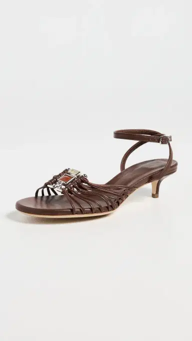 Christopher Esber Bezel Quartz Micro Heels Chocolate | Thumbnail 2 Christopher Esber Bezel Quartz Micro Heels Chocolate | Thumbnail 2