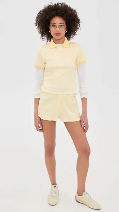 Sporty & Rich ignature Logo House Shorts Almond triped Black | Thumbnail 5 Sporty & Rich ignature Logo House Shorts Almond triped Black | Thumbnail 5