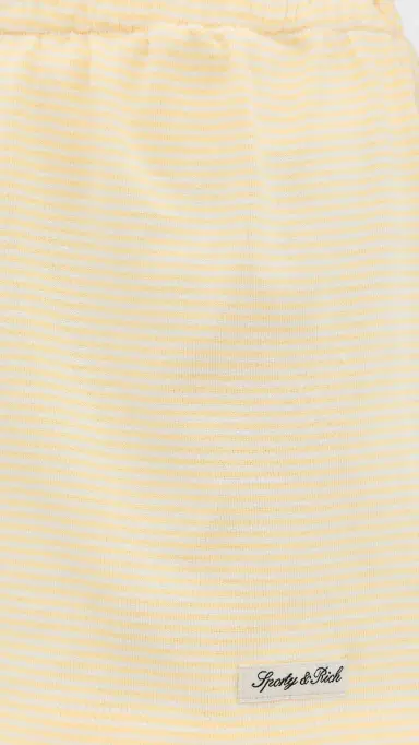 Sporty & Rich ignature Logo House Shorts Almond triped Black | Thumbnail 6 Sporty & Rich ignature Logo House Shorts Almond triped Black | Thumbnail 6