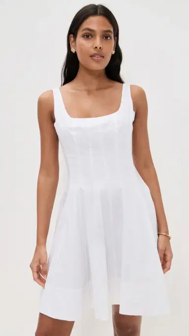 STAUD Wells Mini Dress White | Thumbnail 2 STAUD Wells Mini Dress White | Thumbnail 2