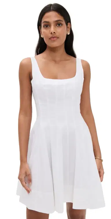 STAUD Wells Mini Dress White | Thumbnail 1 STAUD Wells Mini Dress White | Thumbnail 1