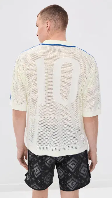 Adidas Knitted Resort Shirt Off White M | Thumbnail 3 Adidas Knitted Resort Shirt Off White M | Thumbnail 3