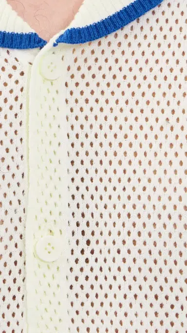 Adidas Knitted Resort Shirt Off White M | Thumbnail 6 Adidas Knitted Resort Shirt Off White M | Thumbnail 6