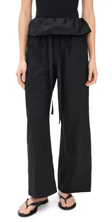 Enza Costa Cotton Peplum Pants Black | Thumbnail 1 Enza Costa Cotton Peplum Pants Black | Thumbnail 1