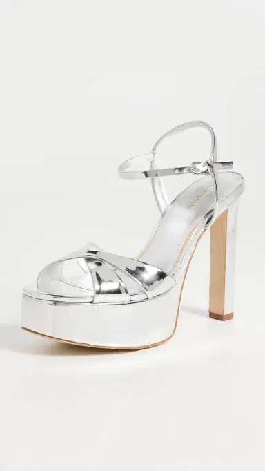 Larroudé Bianca High Platform Sandals Silver Specchio | Thumbnail 2 Larroudé Bianca High Platform Sandals Silver Specchio | Thumbnail 2