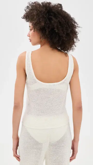 Onia Square Neck Knit Tank Egret | Thumbnail 3 Onia Square Neck Knit Tank Egret | Thumbnail 3