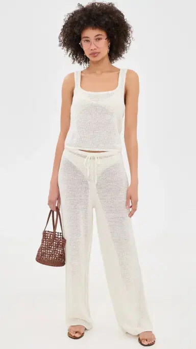 Onia Square Neck Knit Tank Egret | Thumbnail 5 Onia Square Neck Knit Tank Egret | Thumbnail 5