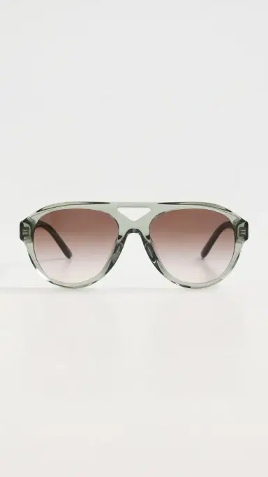 Tory Burch Miller Pilot Sunglasses Transparent Sage One Size | Thumbnail 2 Tory Burch Miller Pilot Sunglasses Transparent Sage One Size | Thumbnail 2