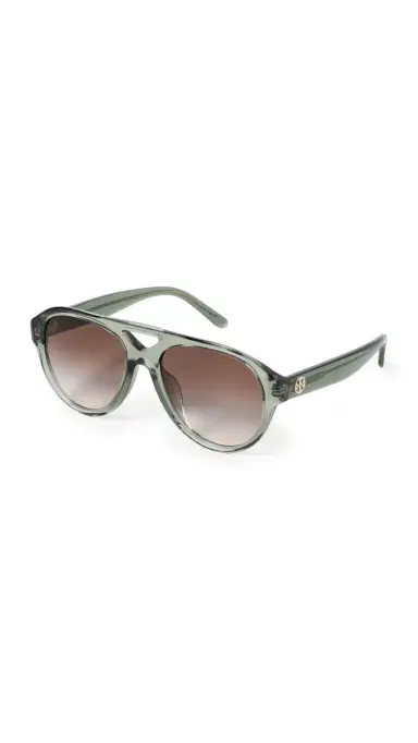 Tory Burch Miller Pilot Sunglasses Transparent Sage One Size | Thumbnail 6 Tory Burch Miller Pilot Sunglasses Transparent Sage One Size | Thumbnail 6